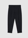 Reiss Navy Borough Relaxed Fit Twill Trousers