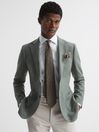 Reiss Dark Brown Melange Saturn Wool-Silk Blend Tie