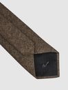 Reiss Dark Brown Melange Saturn Wool-Silk Blend Tie