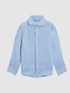 Reiss Soft Blue Remote Slim Fit Cotton Shirt