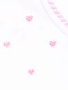 JoJo Maman Bébé Pink Heart Embroidered Cotton Baby Sleepsuit