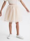 Reiss Pale Pink Charlotta Senior Sequin Midi Skirt