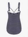 JoJo Maman Bébé Navy White Stripe Navy & White Stripe Maternity Swimsuit