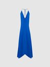 Reiss Cobalt Blue Mila Petite Embellished Strap Midi Dress