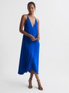 Reiss Cobalt Blue Mila Petite Embellished Strap Midi Dress