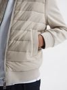 Reiss Stone Flintoff Junior Funnel Neck Quilted Hybrid Jacket