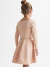 Reiss Pale Pink Marnie Senior Square Neck Knitted Dress