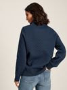 Joules Anisa Navy Blue Quilted Zip Sweat Top