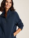 Joules Anisa Navy Blue Quilted Zip Sweat Top