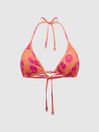 Reiss Orange Thia Printed Triangle Bikini Top