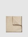 Reiss Oatmeal Halley Wool-Silk Blend Pocket Square