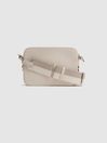 Reiss Off White Cleo Leather Crossbody Camera Bag