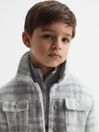 Reiss Grey/Ecru Titan Junior Checked Overshirt
