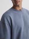Reiss Ashley Blue Alistar Oversized Garment Dye Sweatshirt