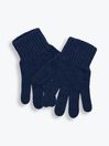 JoJo Maman Bébé Navy Girls Plain Knitted Gloves