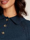 Joules Mia Navy Blue Pointelle Jumper With Collar