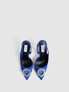 Reiss Blue Celeste Sling Back Embellished Heels