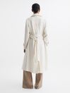 Reiss White Eden Belted Trench Coat