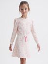 Reiss Pink Print Maeve Junior Relaxed Jersey Dress