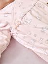 JoJo Maman Bébé Pink Bunny Pretty Cotton Baby Sleepsuit