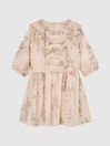 Reiss Pink Amber Junior Chiffon Print Dress