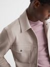 Reiss Oatmeal Jerry Jersey Interlock Overshirt