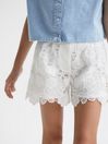 Reiss Ivory Skylar Junior Lace Shorts