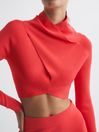 Reiss Coral Elsie High Neck Cropped Co Ord Top