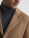 Reiss Camel Gable Single Breasted Overcoat