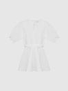 Reiss Ivory Freeda Junior Linen Dress