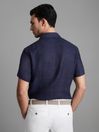 Reiss Navy Holiday Slim Fit Linen Shirt