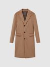 Reiss Camel Tycho Atelier Cashmere Single Breasted Coat