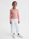 Reiss Pink Maia Junior Colourblock Knitted Top