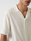 Reiss Ivory Valbonne - Che Che Contrast Cuff Cuban Collar Shirt