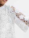 Reiss Ivory Susie Senior Lace T-Shirt Dress