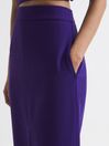 Reiss Purple Ciara Wool Pencil Skirt