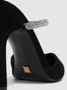 Reiss Black Banbury Embellished Crystal Court Shoes