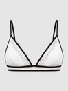 Reiss White/Neutral Sadie Fixed Triangle Lattice Bikini Top