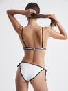 Reiss White/Neutral Sadie Fixed Triangle Lattice Bikini Top