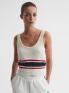 Reiss White Panama The Upside Knitted Scoop Neck Vest
