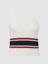 Reiss White Panama The Upside Knitted Scoop Neck Vest