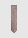 Reiss Brown Neptune Prince of Wales Check Linen Tie