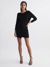 Reiss Black Sonia Knitted Bodycon Dress