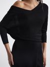 Reiss Black Sonia Knitted Bodycon Dress