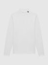 Reiss White Davy Stand Turtle Neck Jersey Top