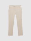 Reiss Ivory Gatsby Slim Fit Textured Side Adjuster Trousers