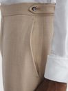 Reiss Ivory Gatsby Slim Fit Textured Side Adjuster Trousers