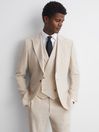 Reiss Ivory Gatsby Slim Fit Textured Single Breasted Blazer
