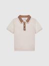 Reiss Pink Eliza Junior Lace Back Polo