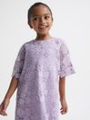 Reiss Lilac Susie Junior Lace T-Shirt Dress
